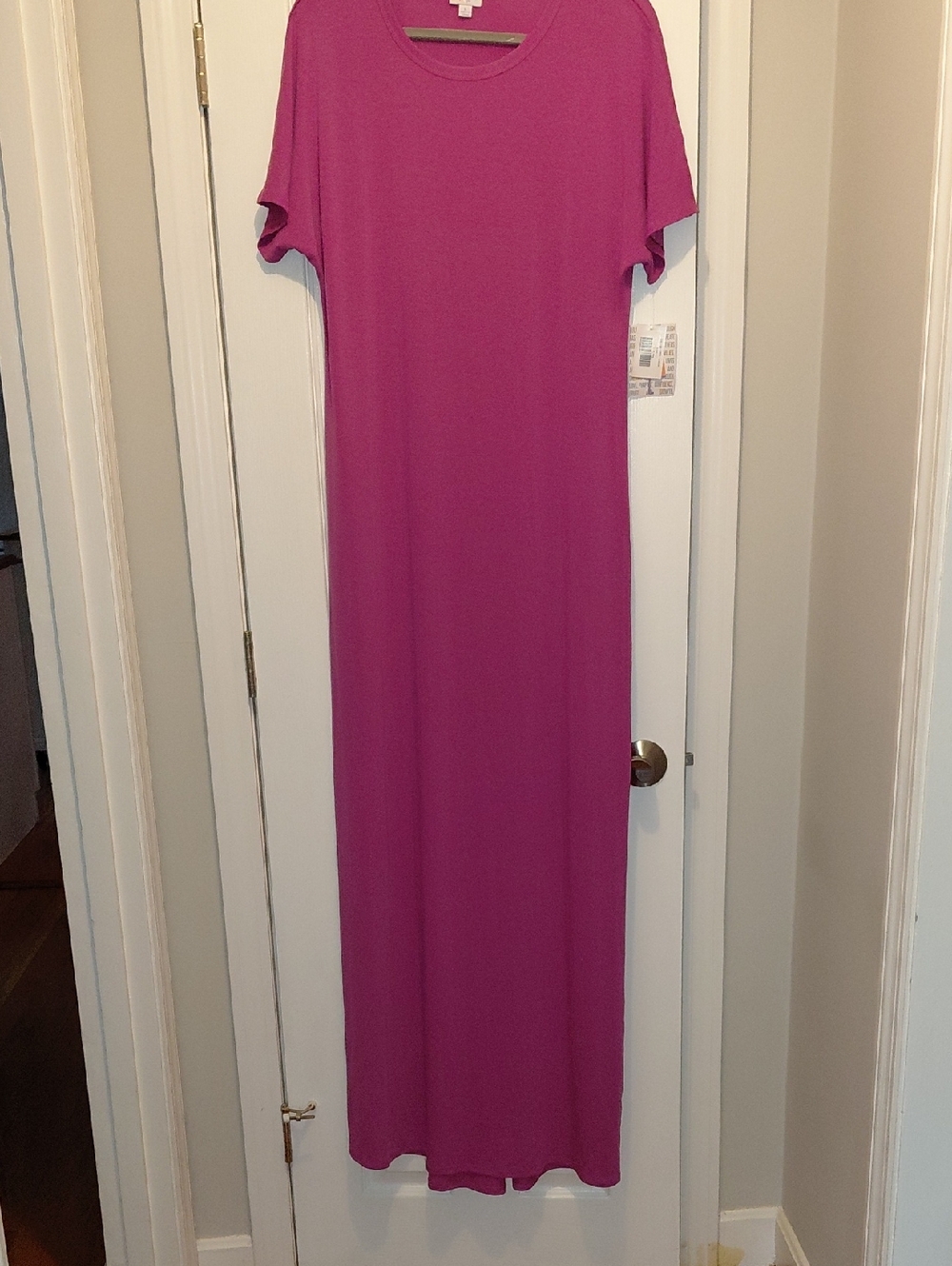 LuLaRoe Magenta Short-Sleeve Maxi Dress